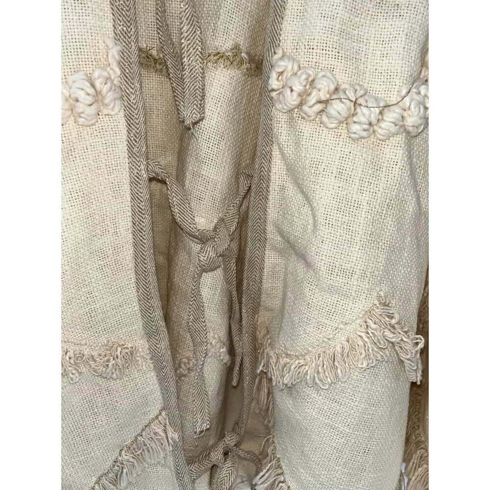 Women's Aspen Fringe Cotton Blend Poncho OS - Picture 6 of 8